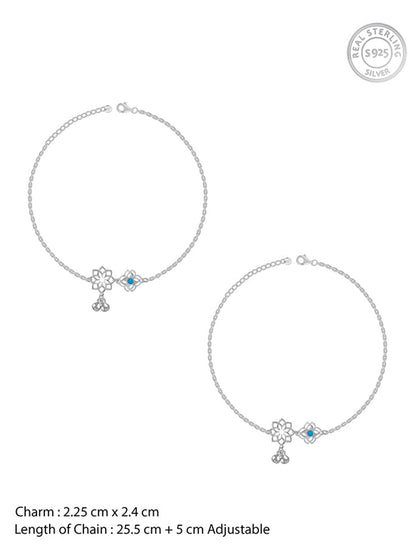 Silver Petal Perfect Anklet