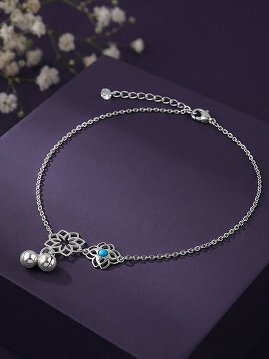 Silver Petal Perfect Anklet