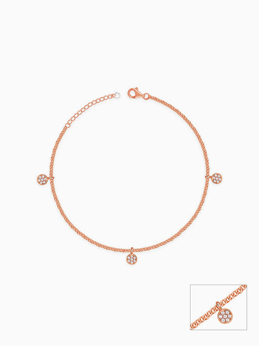 Rose Gold Luna Dot Anklet