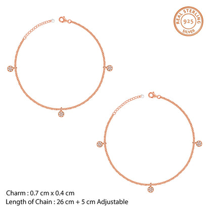Rose Gold Luna Dot Anklet