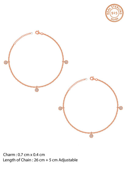 Rose Gold Luna Dot Anklet