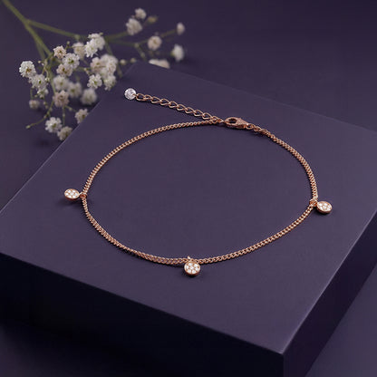 Rose Gold Luna Dot Anklet