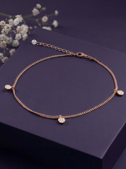 Rose Gold Luna Dot Anklet