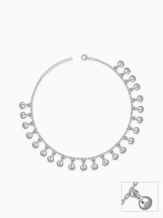 Silver Orb Dot Anklet