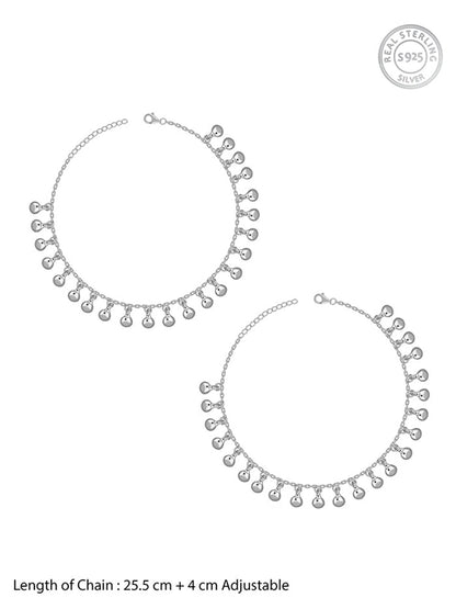 Silver Orb Dot Anklet