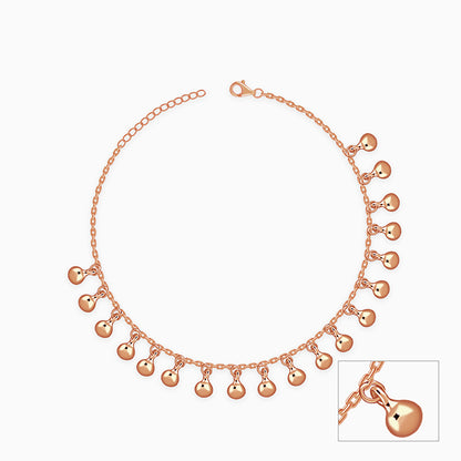 Rose Gold Orb Dot Anklet