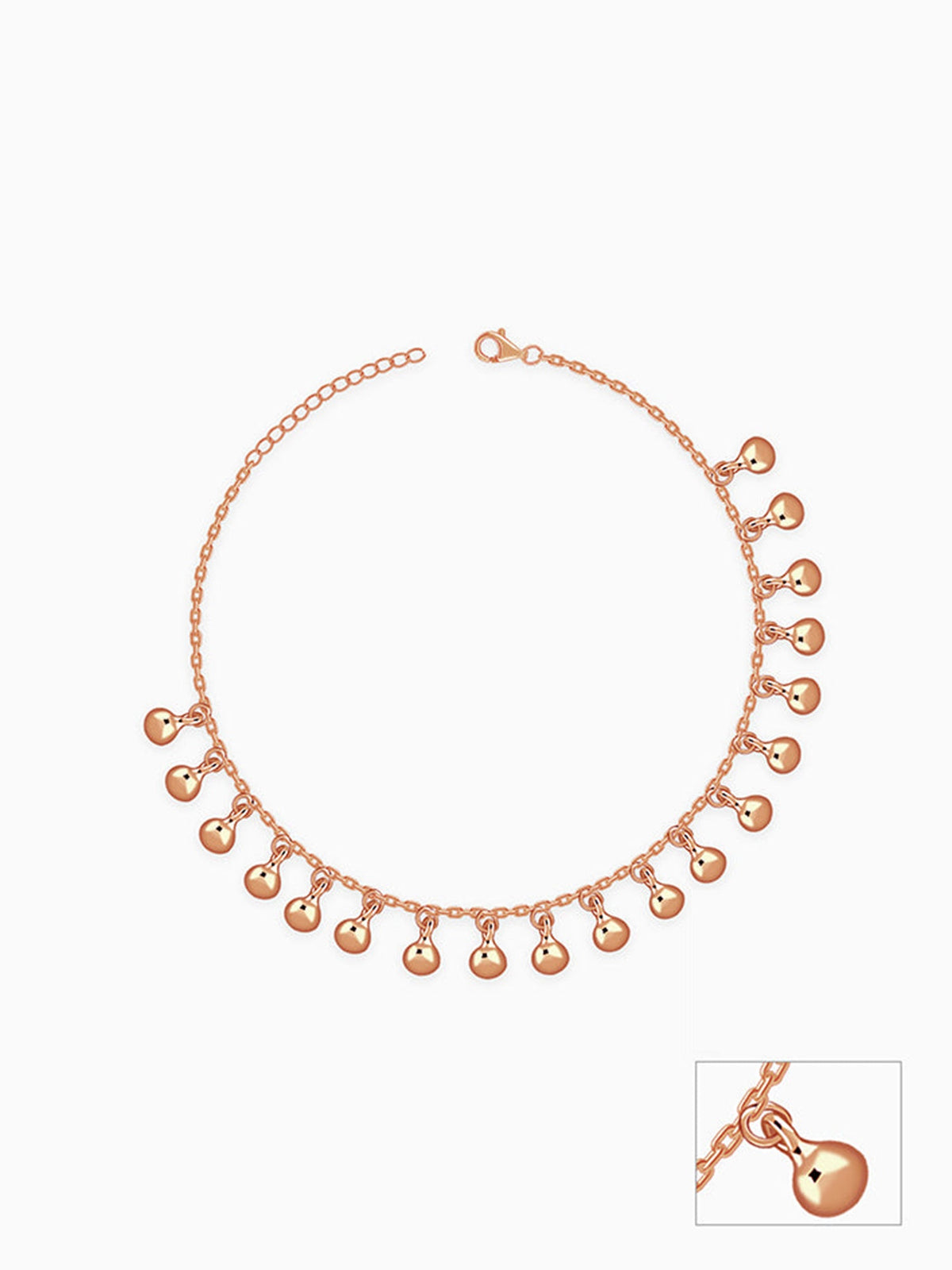Rose Gold Orb Dot Anklet