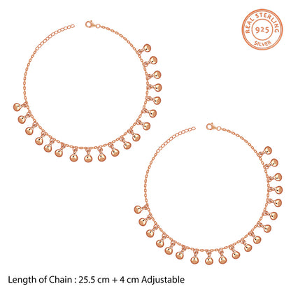 Rose Gold Orb Dot Anklet