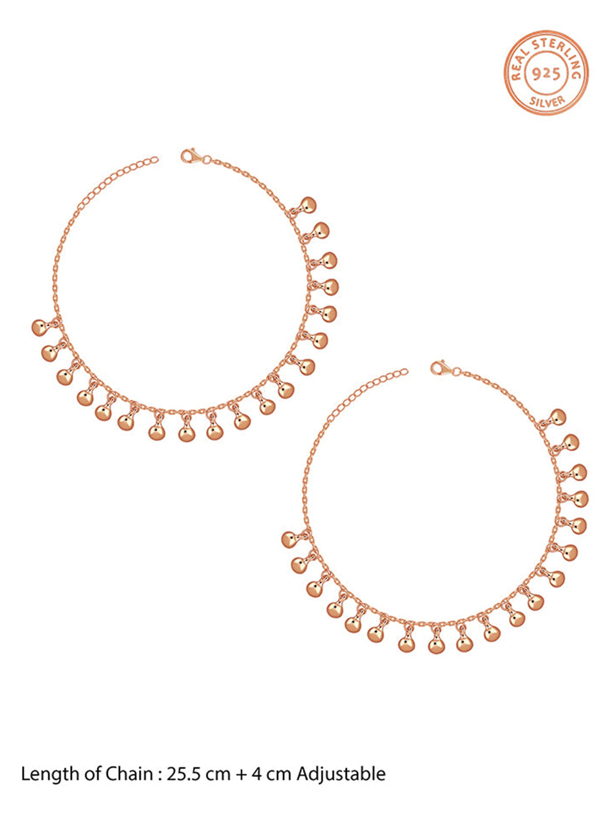 Rose Gold Orb Dot Anklet