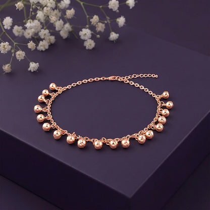 Rose Gold Orb Dot Anklet