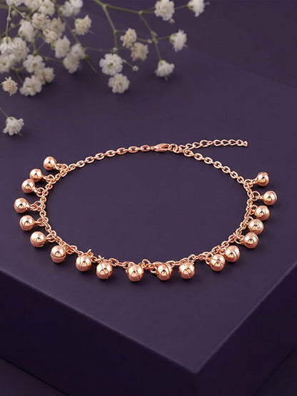 Rose Gold Orb Dot Anklet
