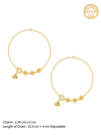 Golden Pretty Bloom Anklet