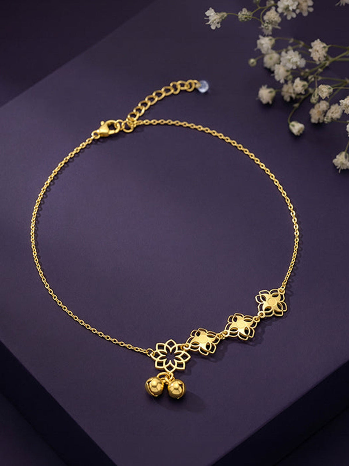 Golden Pretty Bloom Anklet