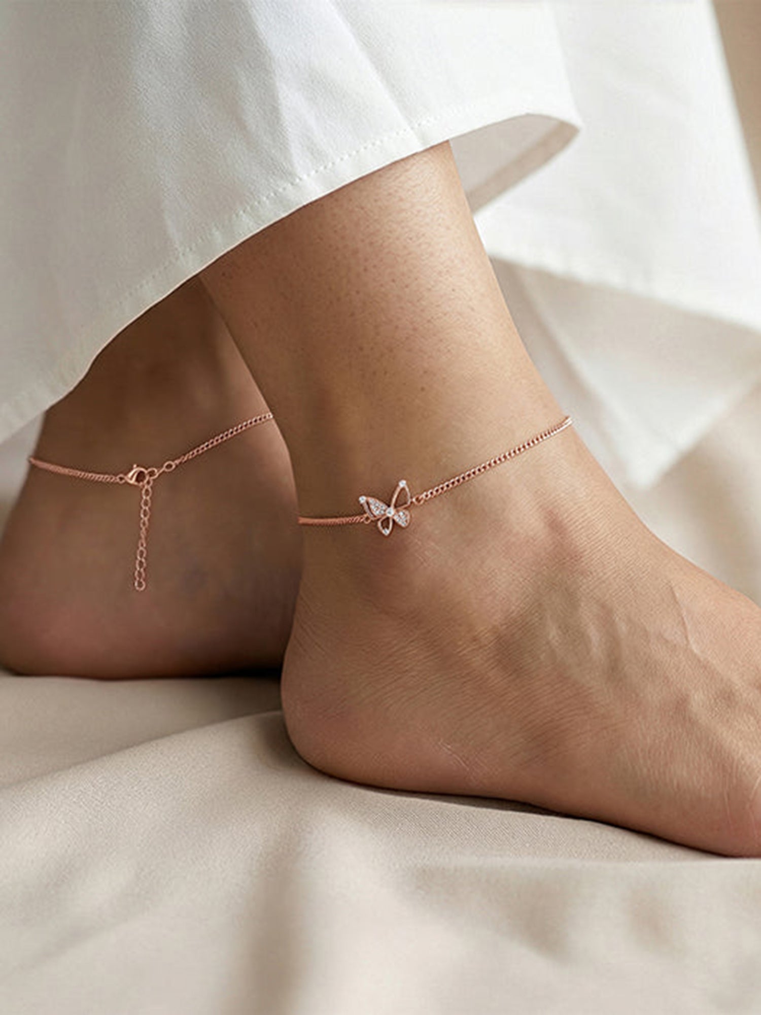Rose Gold Pookie Flutter Anklet