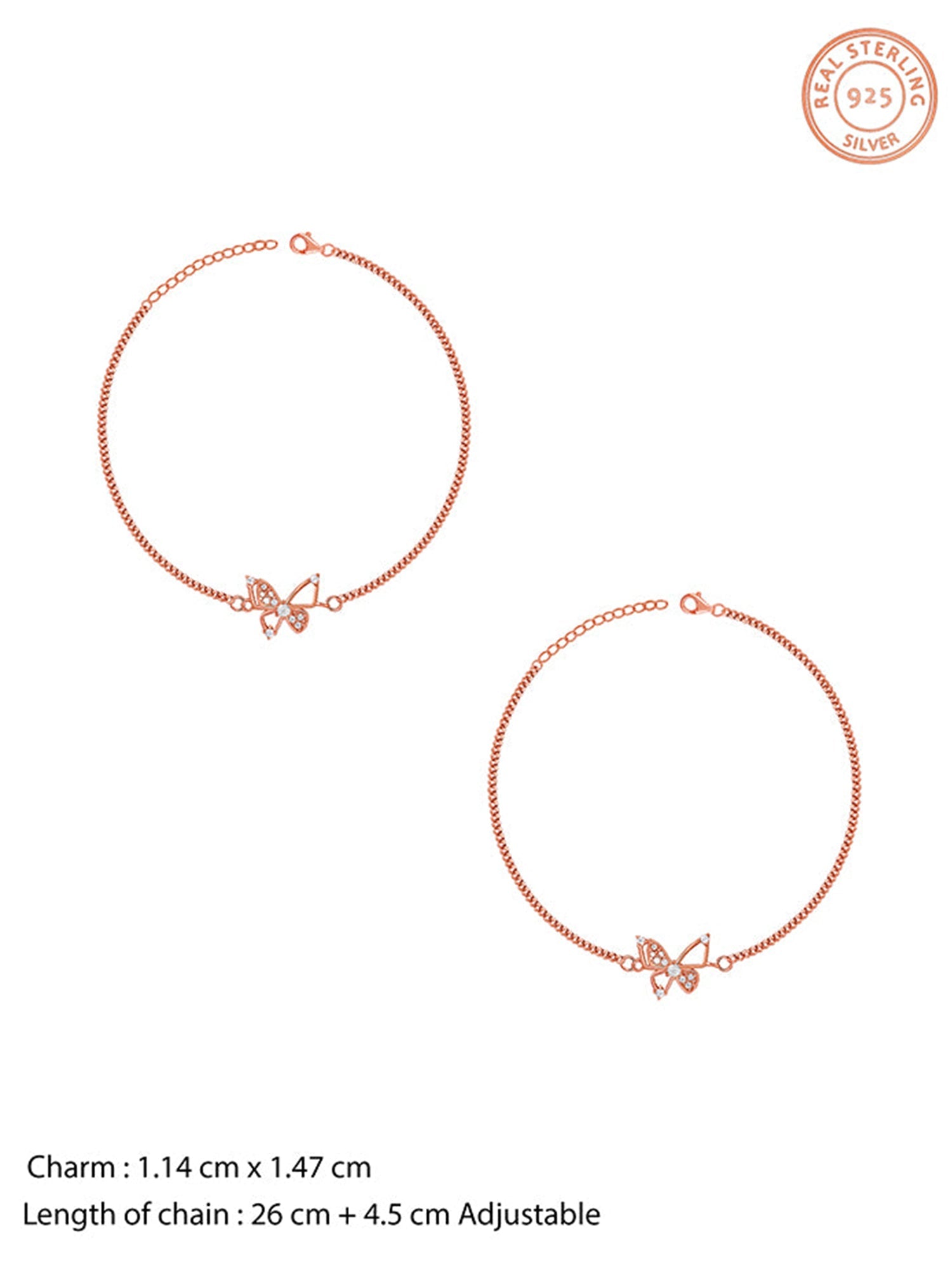 Rose Gold Pookie Flutter Anklet