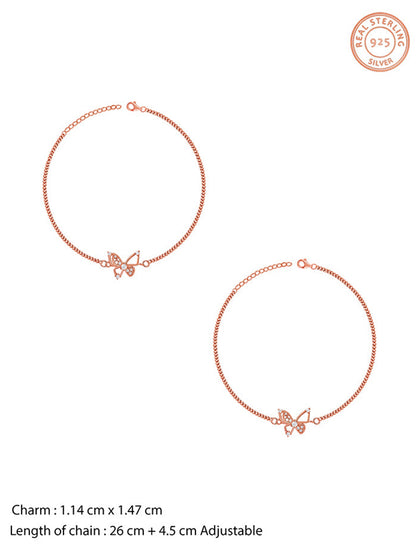 Rose Gold Pookie Flutter Anklet