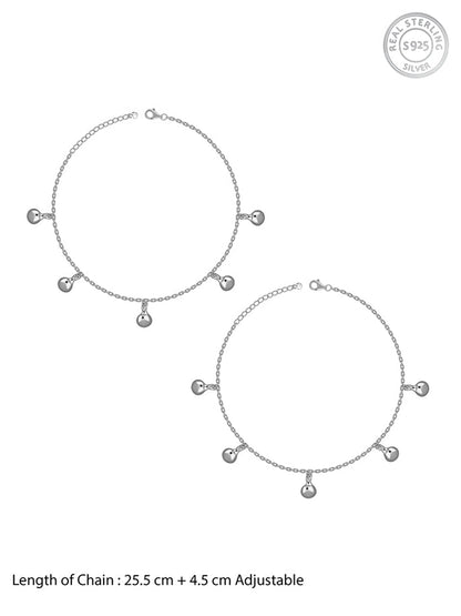 Silver Sol Circle Anklet