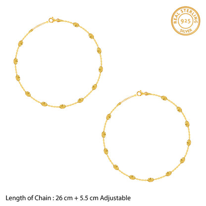 Golden Pear Beads Anklet