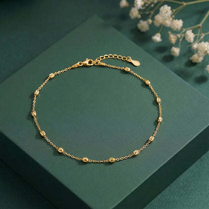 Golden Pear Beads Anklet