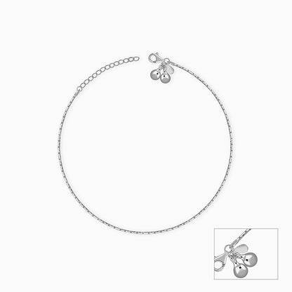 Silver Ball Charm Anklet