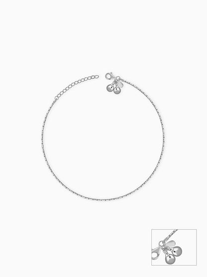 Silver Ball Charm Anklet