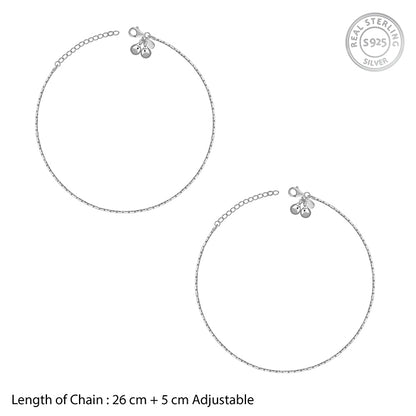 Silver Ball Charm Anklet