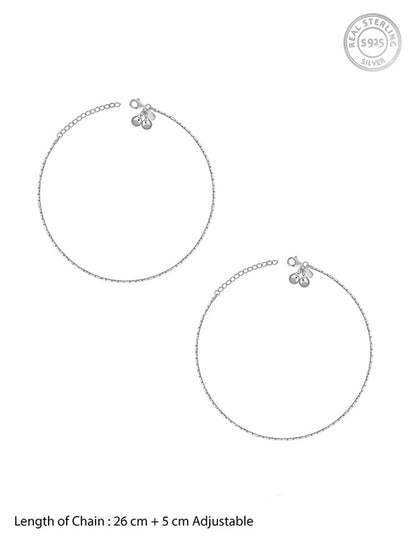 Silver Ball Charm Anklet