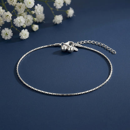 Silver Ball Charm Anklet