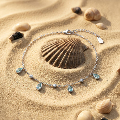 Silver Asterope Anklet