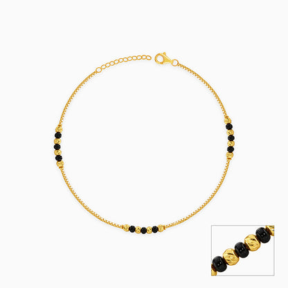 Golden Moonlit Beaded Anklet