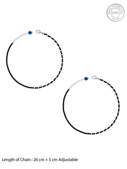 Silver Obsidian Nazariya Anklet
