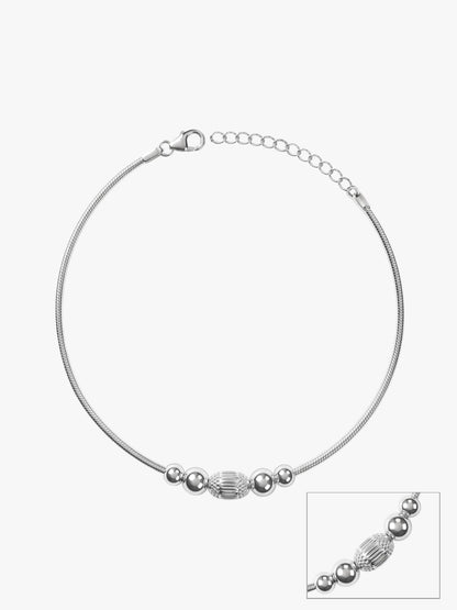 Silver Akansha Beaded Anklet