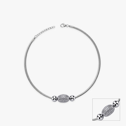 Silver Classic Single Sphere Anklet
