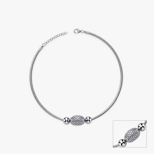 Silver Classic Single Sphere Anklet