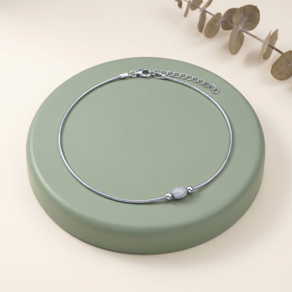 Silver Classic Single Sphere Anklet