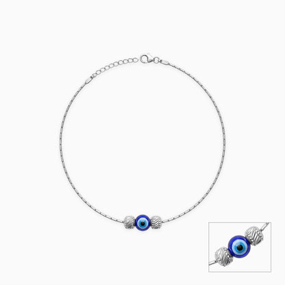 Silver Zoya Evil Eye Anklet