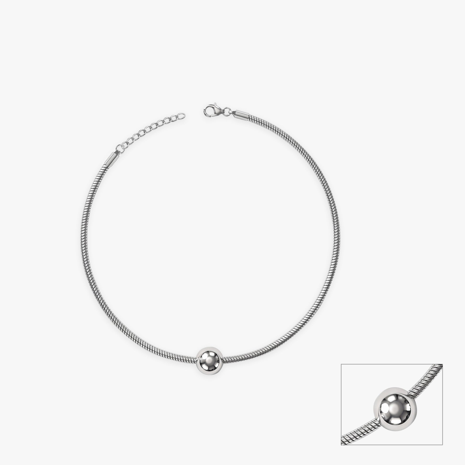 Silver Classic Dancing Bead Anklet