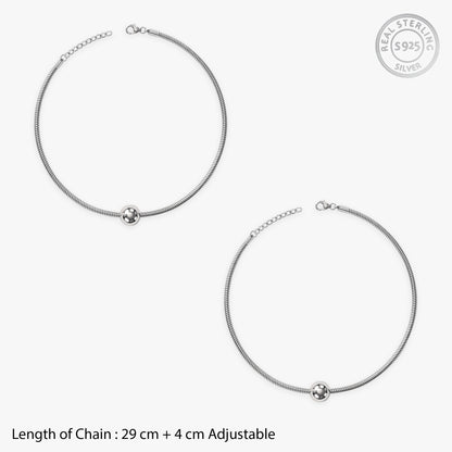 Silver Classic Dancing Bead Anklet