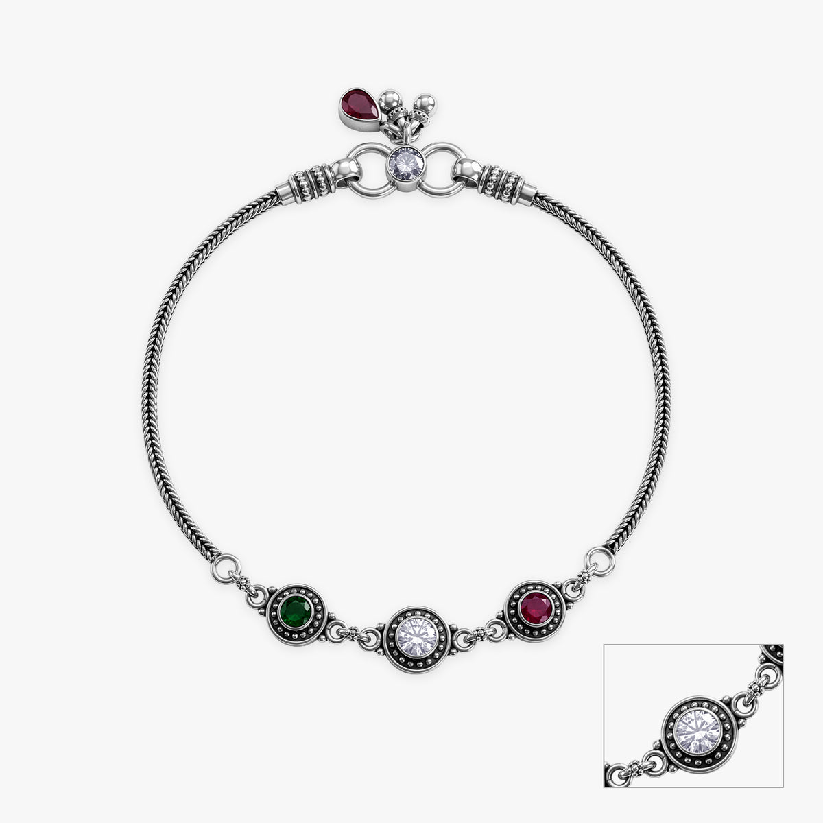 Oxidised Silver Royal Triveni Anklet