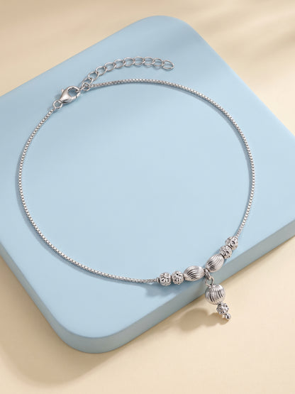 Silver Spear Pop Anklet