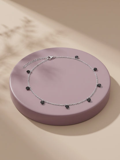 Silver Rajani Bead Anklet