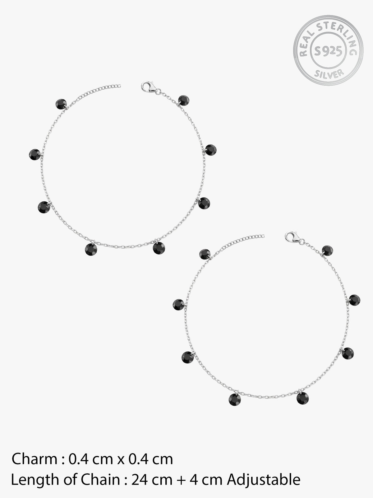 Silver Rajani Bead Anklet