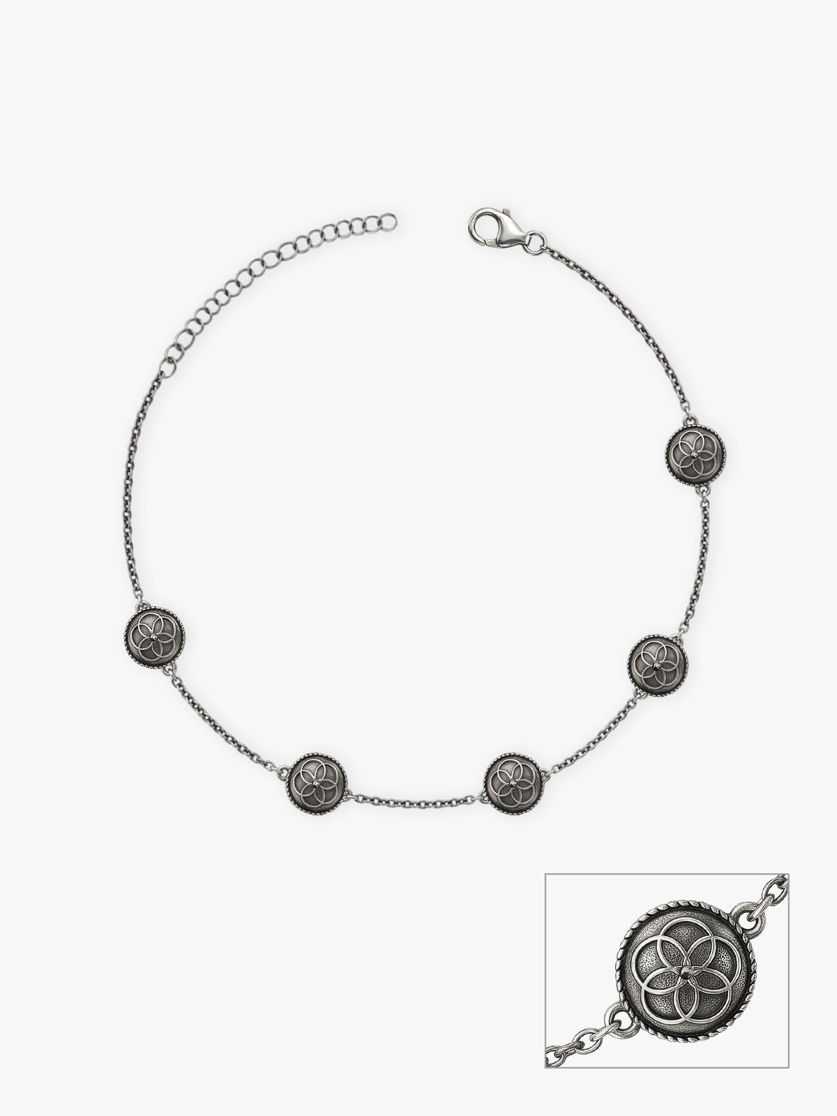 Oxidised Silver Brisa Anklet