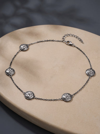 Oxidised Silver Brisa Anklet