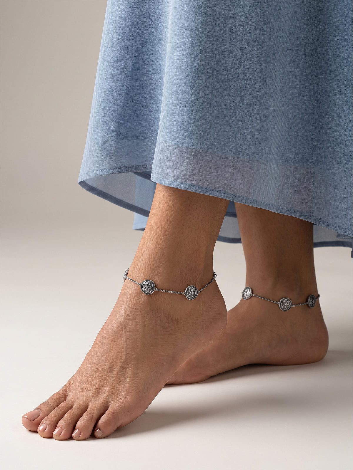 Oxidised Silver Brisa Anklet