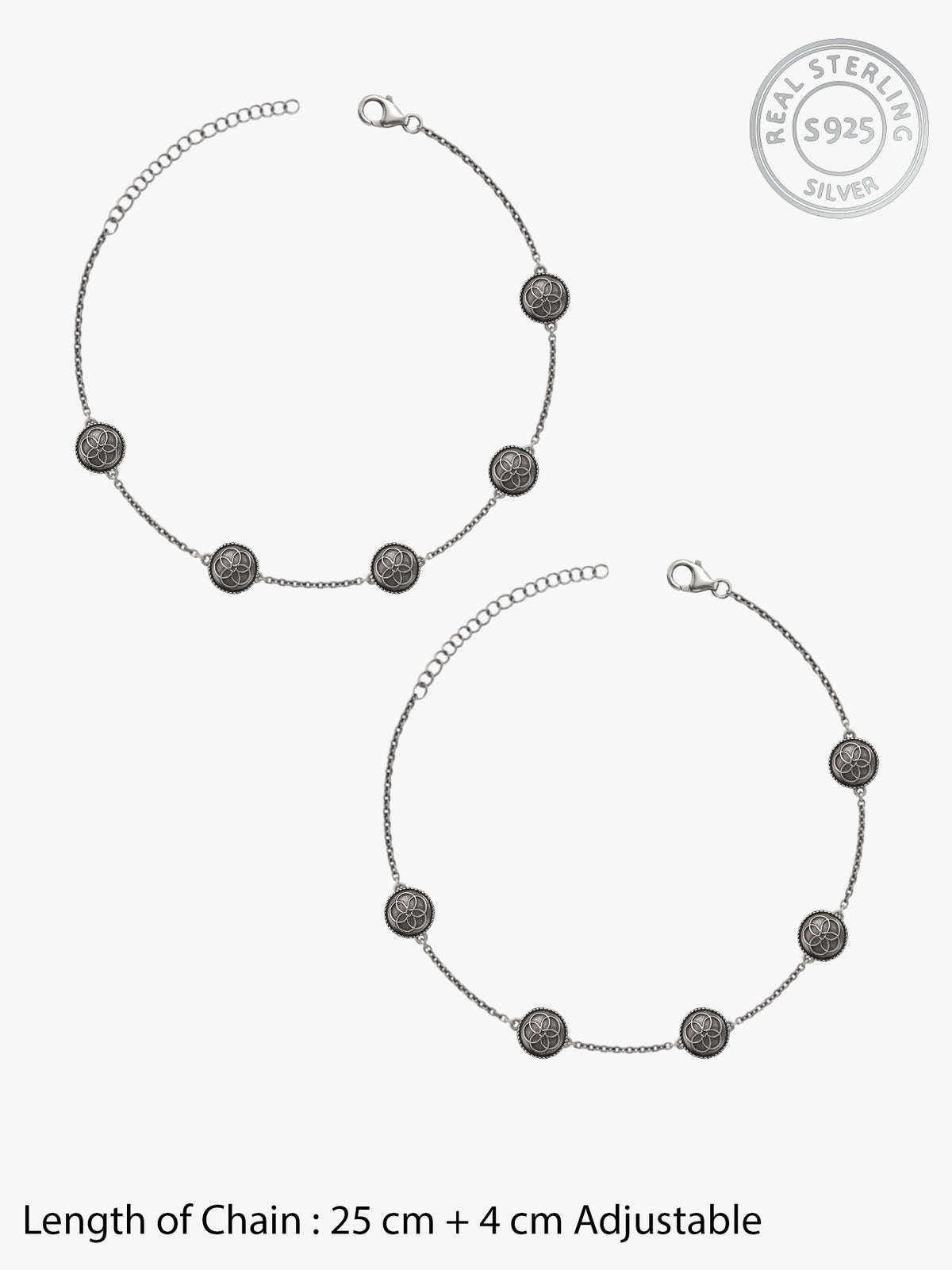 Oxidised Silver Brisa Anklet