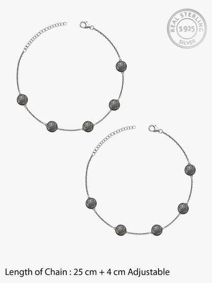 Oxidised Silver Brisa Anklet