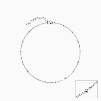 Silver Bellarose Textured Chain Anklet