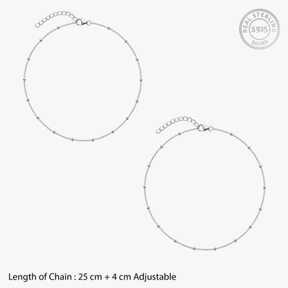 Silver Bellarose Textured Chain Anklet