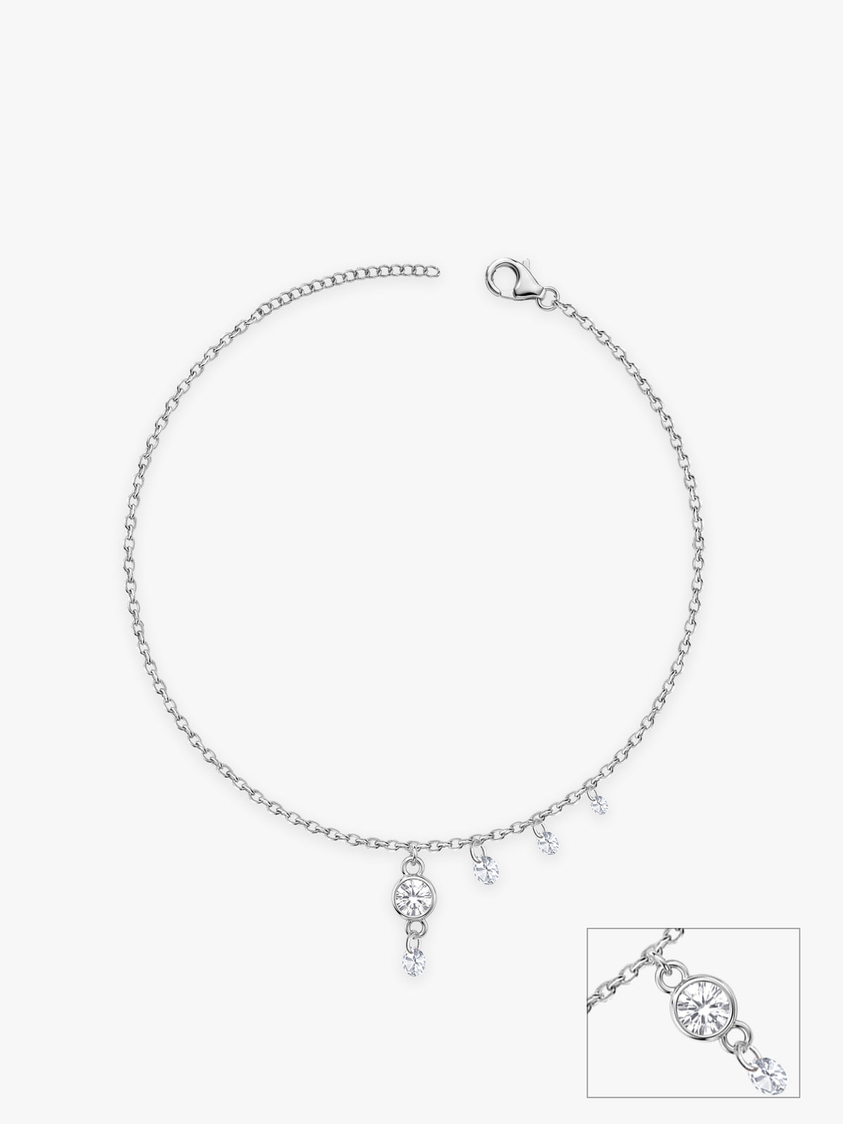 Silver Twinkle Trail Anklet